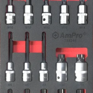 I lager XZN 12-TANDSBITSSET 1/2" 18 DELAR EVA