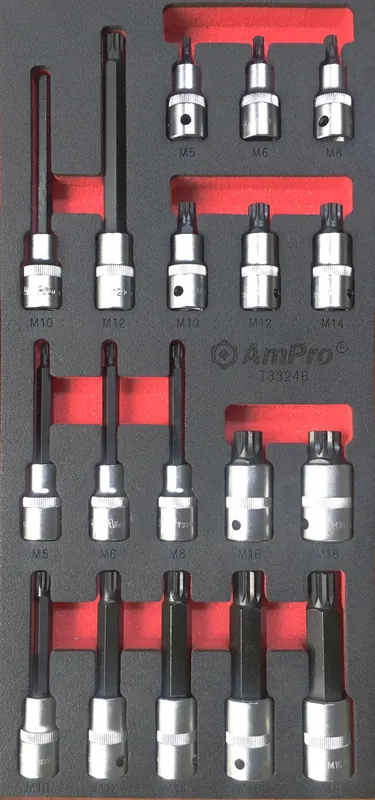 I lager XZN 12-TANDSBITSSET 1/2" 18 DELAR EVA