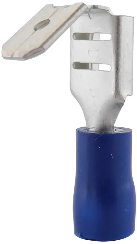 Trygg betalning ISOLERAD FLATSTIFTSHYLSA+HANE, BLÅ, 6.3X0.8MM, 100ST