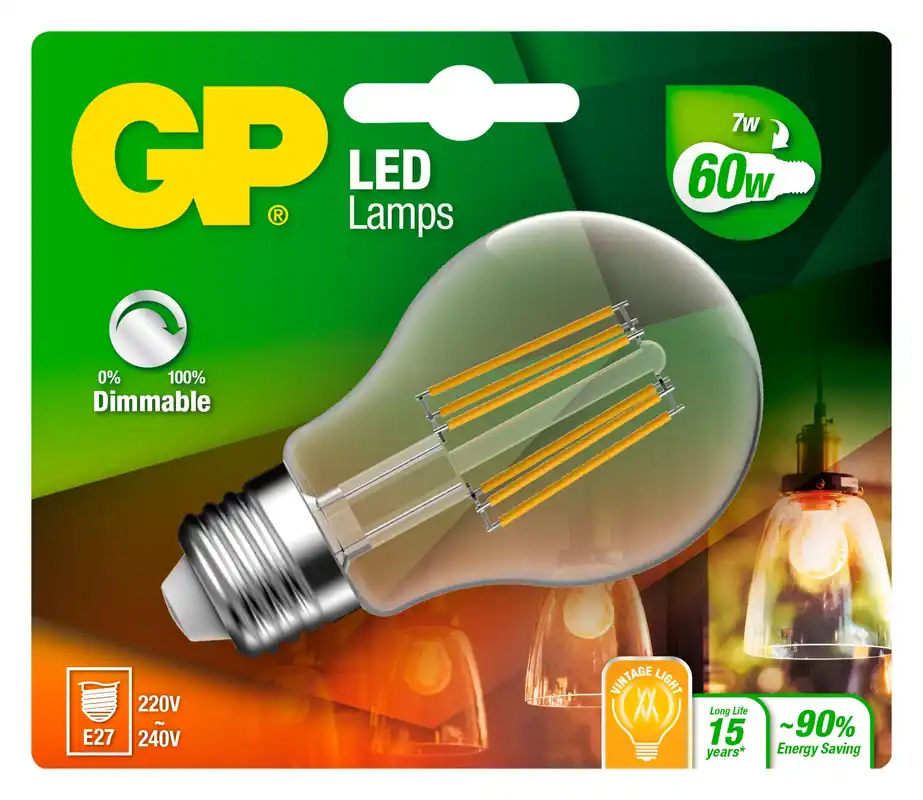 GP LED FILAMENT CLASSIC DIM E27 Snabb leverans