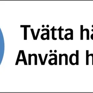 SKYLT TVÄTTA HÄNDERNA 297X105MM Reapris