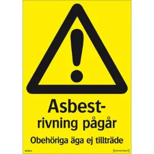 Extra rabatt SKYLT RIVNING ASBEST