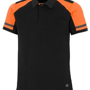 Nedsatt pris 991-0 CONTRAST PIKÉ SVART/ORANGE