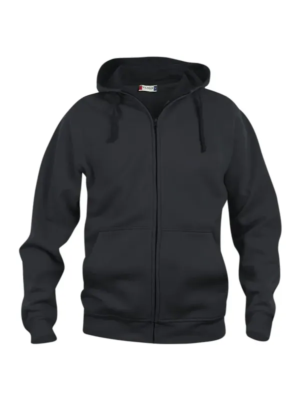 HOODIE BASIC 021034 FULLZIP SVART Populär