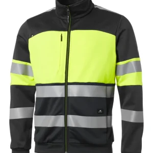 I lager SWEATSHIRT NEO FULLZIP VARSEL KLASS 1 SVART/GUL