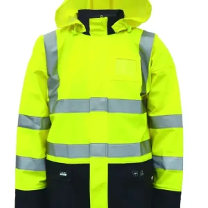 Begränsat antal HI-VIS REGNJACKA GUL/MARIN