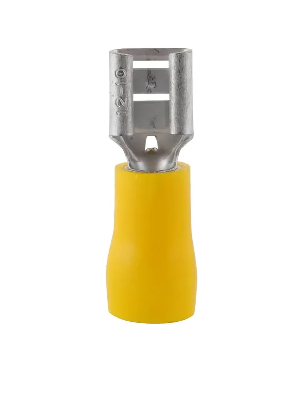 Extra rabatt ISOLERAD FLATSTIFTSHYLSA, GUL, 6.3X0.8MM, 100ST