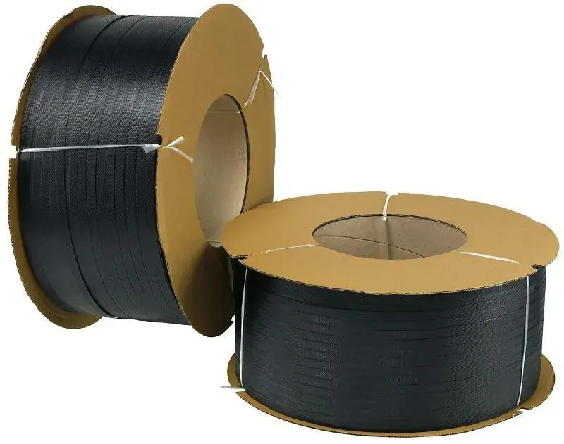 Outlet Polypropylenband Gigant PP-band Våfflat Maskin 200 mm 12 mm, 0,55 mm, 3000 m, Svart