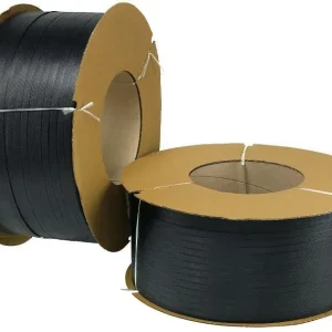 Fynd Polypropylenband Gigant PP-band Våfflat Maskin 200 mm 12 mm, 0,63 mm, 3000 m, Svart