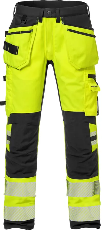 Endast denna vecka 2707 PLU HANTVERKSBYXA STRETCH KLASS 2 MED STRETCHPARTIER GUL/SVART FRISTADS