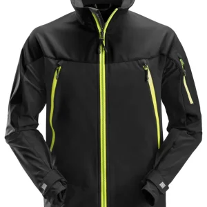 JACKA SOFTSHELL FW SVART/NEONGULT XS Rabatter
