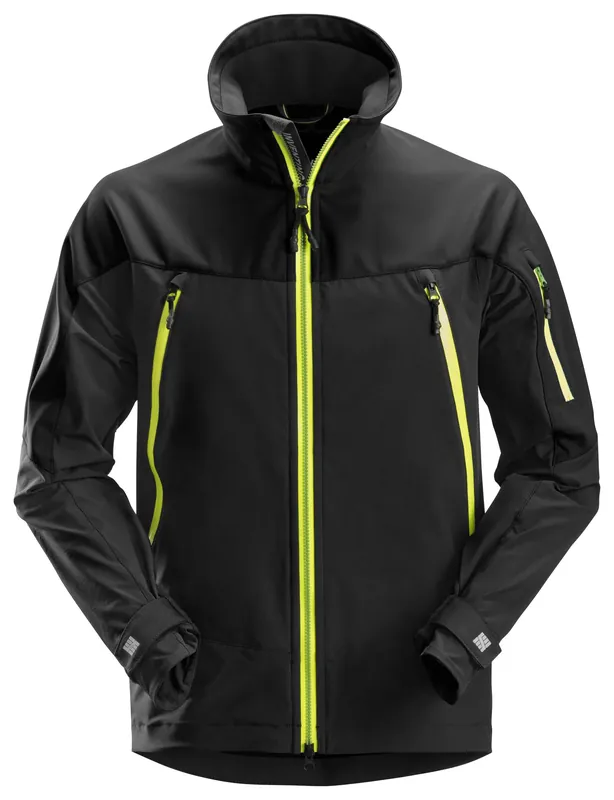 JACKA SOFTSHELL FW SVART/NEONGULT XS Rabatter