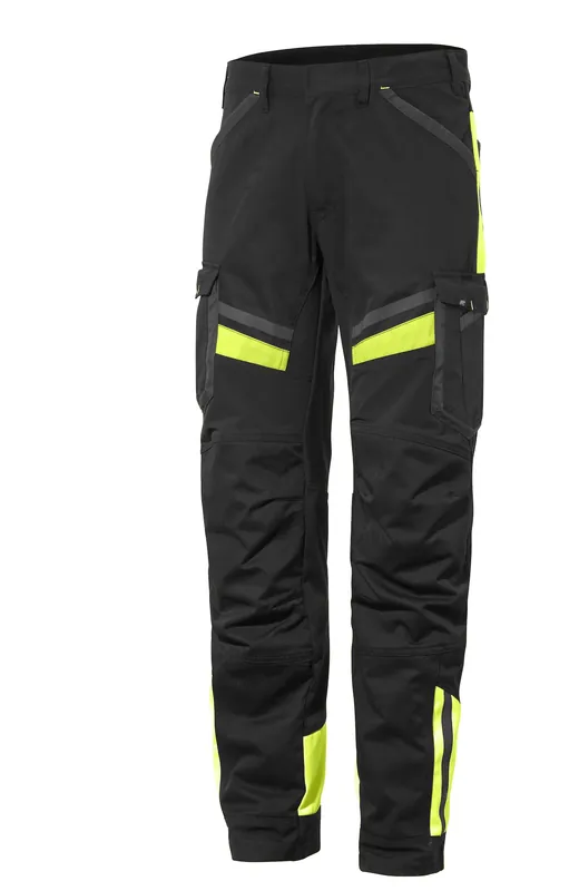 Trygg betalning SERVICEBYXA STRETCH CONTRAST 650-0 DAM SVART/GUL
