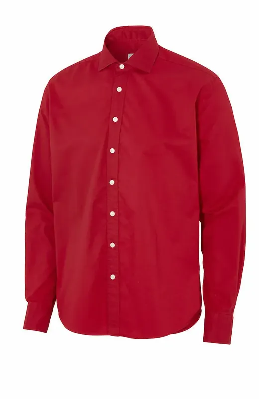 Kundfavorit SKJORTA TWILL COMFORT RÖD (GOTS)