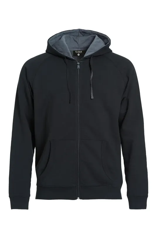 HOODIE CLASSIC 021044 FULLZIP SVART Säker betalning