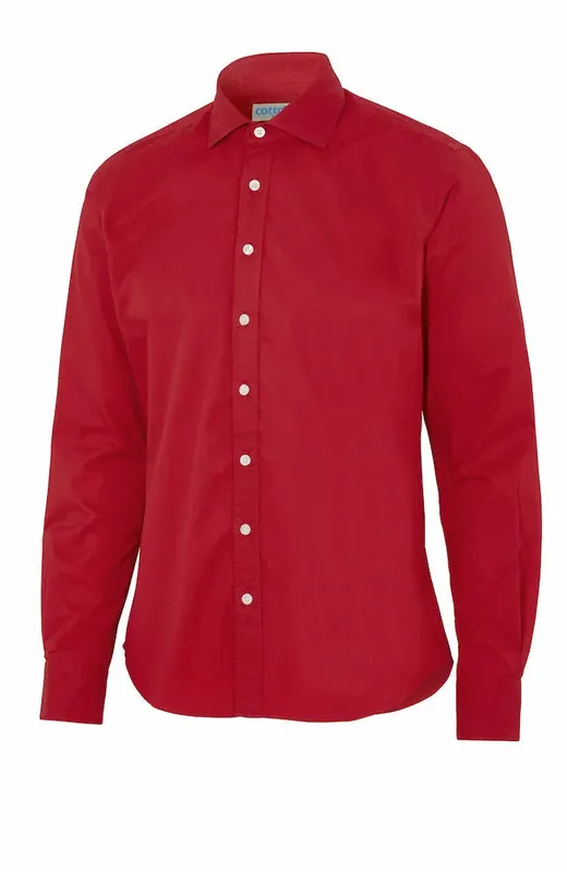Premium SKJORTA TWILL SLIMFIT RÖD (GOTS)