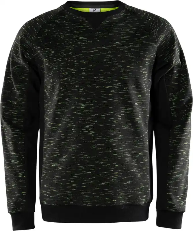 SWEATSHIRT 7091 MELA MELERAD SVART/GUL Fynd