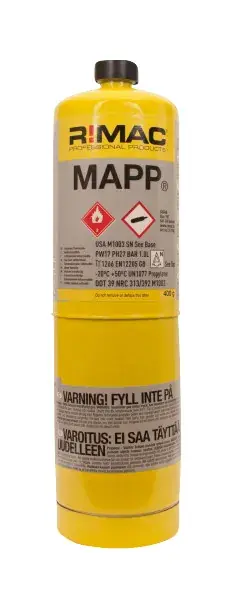 R!MAC MAP-GAS 400G – HÖGPRESTERANDE ENGÅNGSFLASKA FÖR KRÄVANDE VÄRMEARBETEN Begränsat antal
