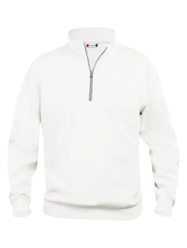 SWEATSHIRT BASIC 021033 HALFZIP VIT Extra rabatt