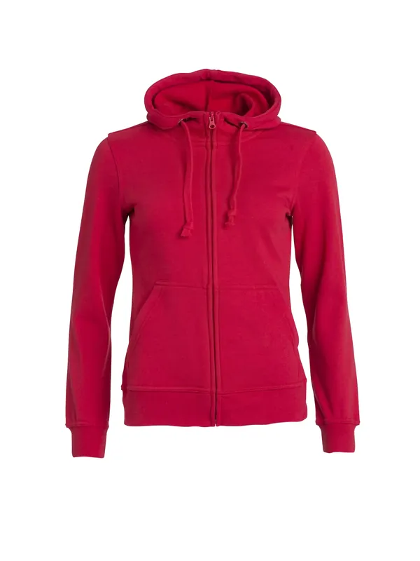 Utförsäljning HOODIE BASIC 021035 FULLZIP DAM RÖD