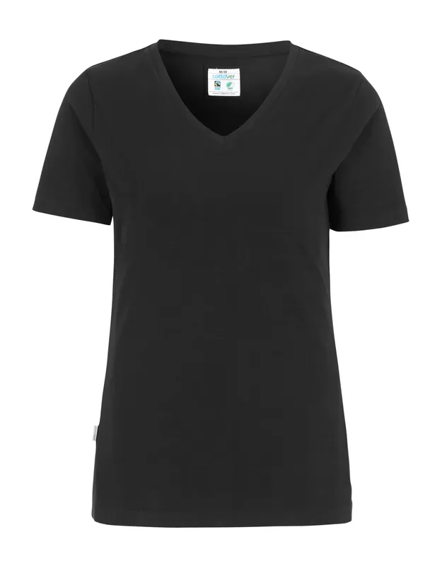 T-SHIRT SLIM FIT DAM COTTOVER SVART I lager