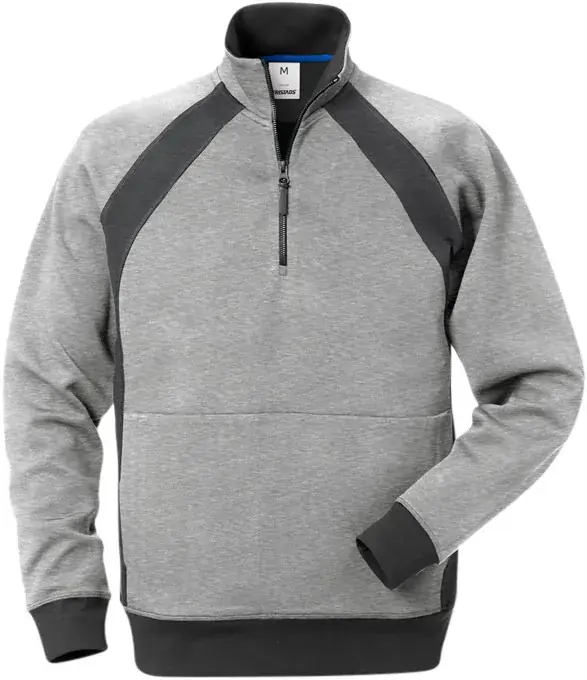 Endast idag SWEATSHIRT K.ZIP 1755 DF GRÅ/MÖRKGRÅ-XXL