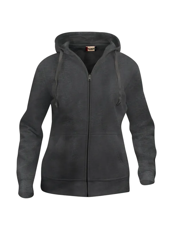 Sista chansen HOODIE BASIC 021035 FULLZIP DAM ANTRACITMELANGE