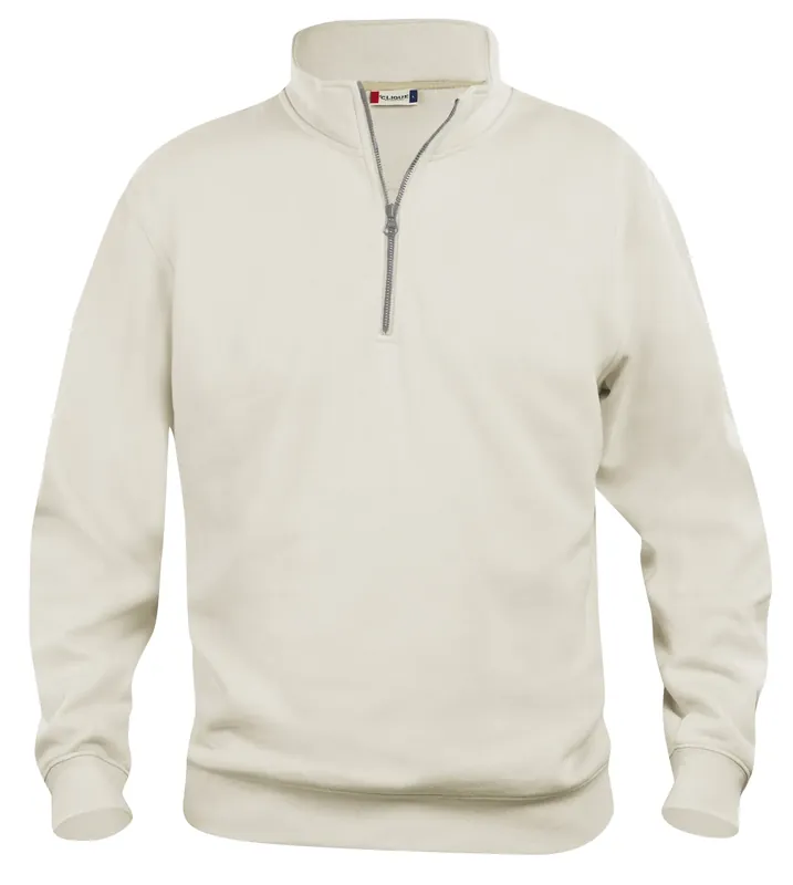 Populärt val SWEATSHIRT BASIC 021033 HALFZIP OFFWHITE