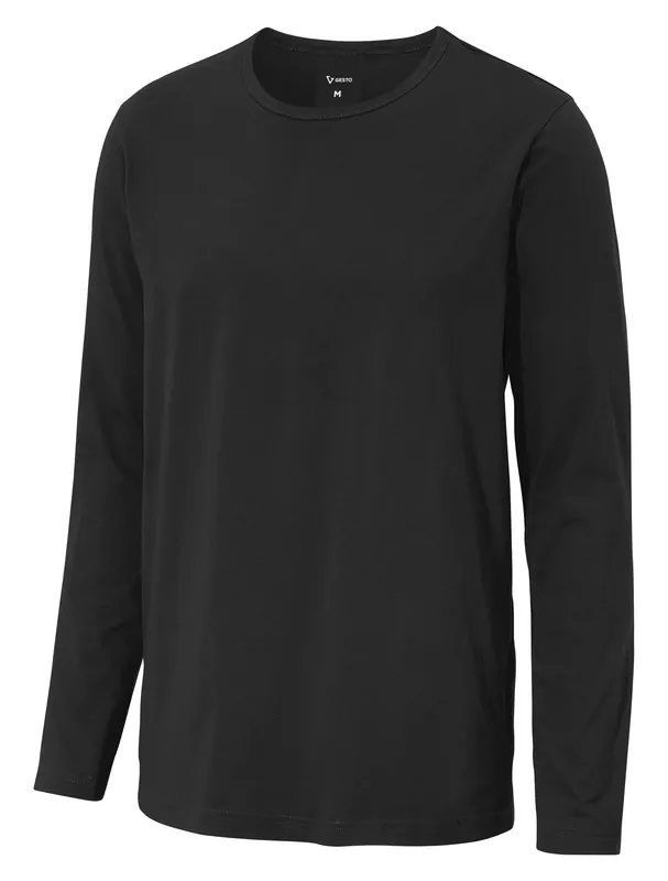 Snabb leverans LÅNGÄRMAD T-SHIRT BASIC G1130 SVART