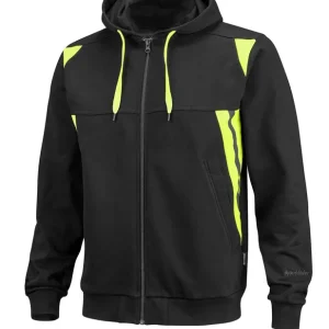Köp nu HOODIE FULLZIP CONTRAST 944-0 SVART/GUL