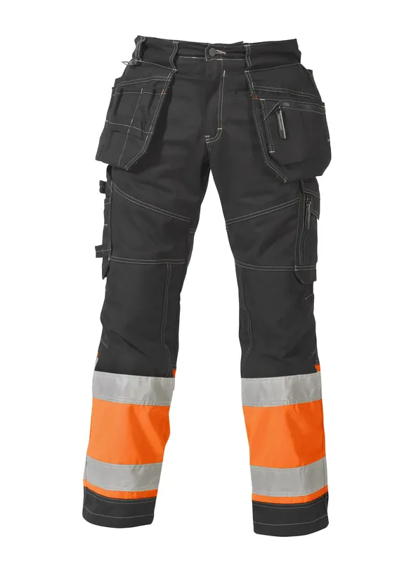 Premium HANTVERKSBYXA VARSEL KLASS 1 P/C SVART/ORANGE