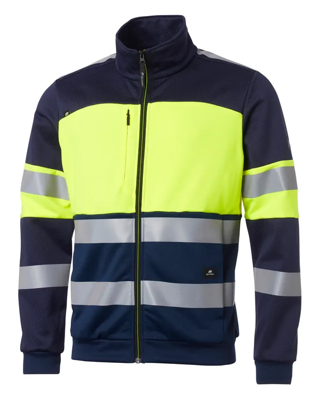 SWEATSHIRT NEO FULLZIP VARSEL KLASS 1 MARIN/GUL Bästa pris