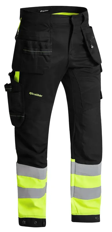 Billig HANTVERKSBYXA STRETCH VARSEL NEO 241-1 SVART/GUL