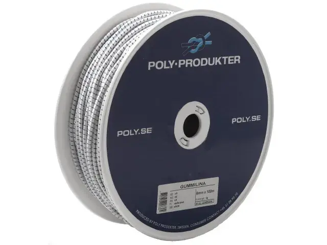 Outlet LINA GUMMI FLÄTAD 5MM VIT SPOL
