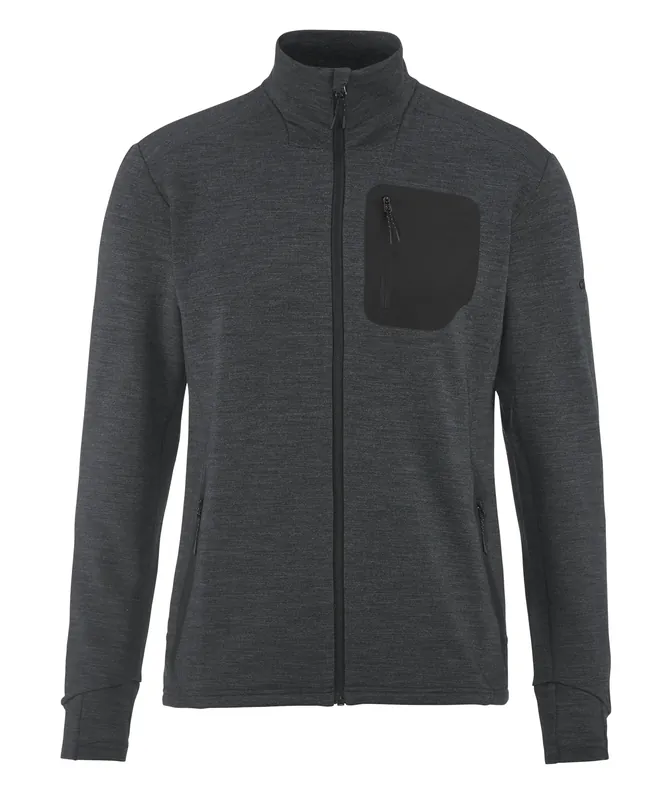 Rabatt PRO EXPLORE WOOL MIDLAYER M BLACK MELANGE
