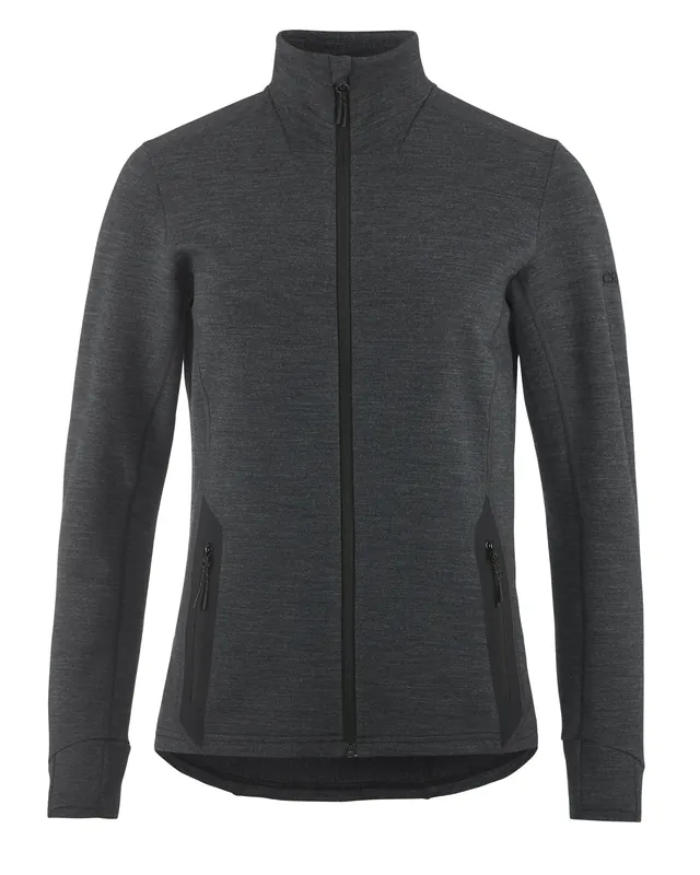 Endast idag PRO EXPLORE WOOL MIDLAYER W BLACK MELANGE