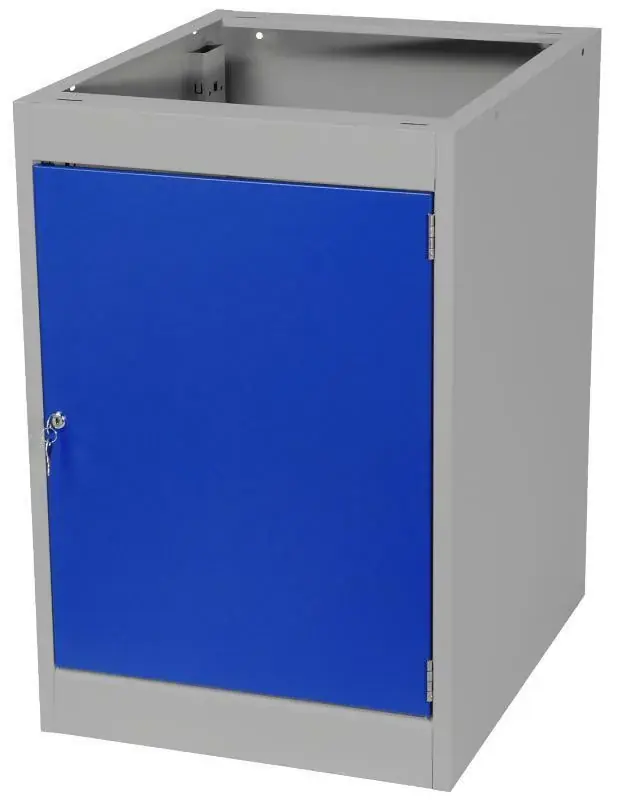 Verkstadshurts Gigant Stabile djup 670 mm Grå/blå, 800 mm, Dörr + 1 hylla Fynd