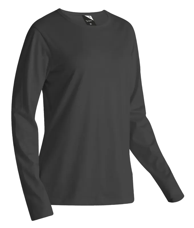 LÅNGÄRMAD T-SHIRT BASIC G1120 DAM MÖRKGRÅ Populär