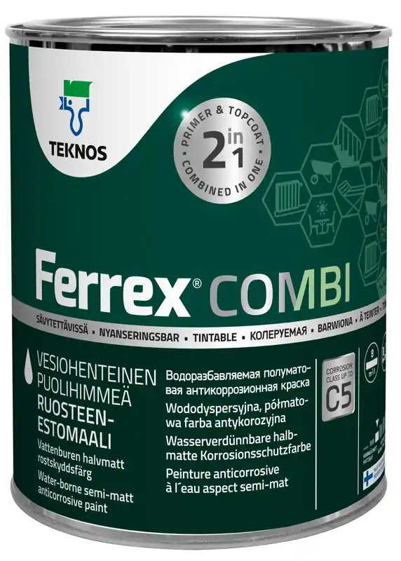 ROSTSKYDDSFÄRG FERREX COMBI 1 LITER SVART Rabatt