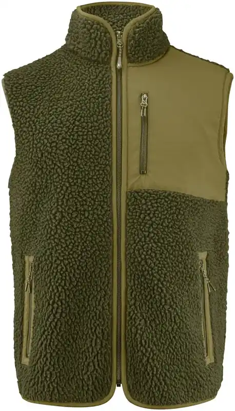 Fynd HARVEST KINGSLEY PILE VEST MOSS GREEN