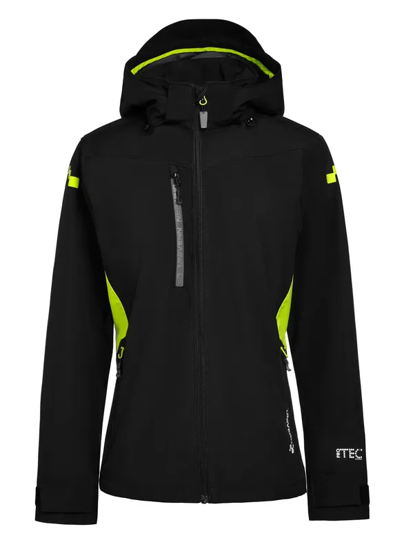 SOFTSHELLJACKA PROTEC 9420 DAM SVART/GUL Extra rabatt