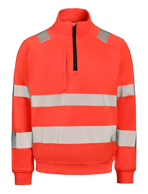 Billig SWEATSHIRT HALFZIP VARSEL ESSENTIAL G235 RÖD