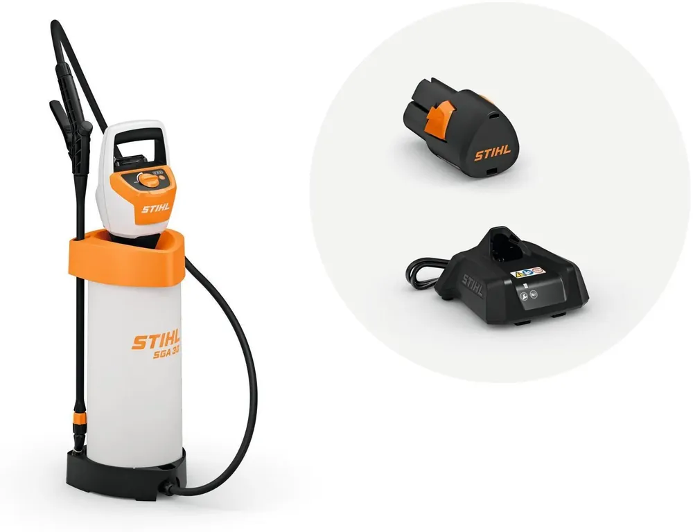 Snabb leverans Ryggspruta Batteridriven STIHL SGA 30 med AS 2-batteri och AL 1-laddare
